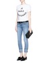 Figure View - Click To Enlarge - CURRENT/ELLIOTT - 'The Cuffed Skinny' wide cuff jeans