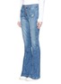 Front View - Click To Enlarge - CURRENT/ELLIOTT - 'The Judy Flare' high waist distressed denim pants