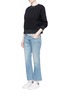 Figure View - Click To Enlarge - CURRENT/ELLIOTT - 'The Cropped Flip Flop' frayed hem flared jeans