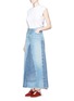 Figure View - Click To Enlarge - CURRENT/ELLIOTT - 'The Reconstructed' denim maxi skirt