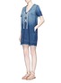 Figure View - Click To Enlarge - CURRENT/ELLIOTT - The All-Laced Up' frayed hem denim dress