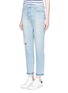Front View - Click To Enlarge - CURRENT/ELLIOTT - 'The Fling' let-out hem ripped relaxed fit jeans