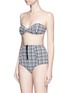 Front View - Click To Enlarge - LISA MARIE FERNANDEZ - 'Poppy' plaid twin set seersucker bikini