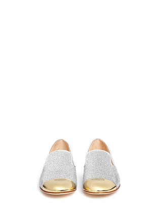 Front View - Click To Enlarge - 73426 - 'Dalila' glitter mesh slip-ons