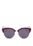 Main View - Click To Enlarge - DIOR - 'Diorun' acetate brow bar rimless sunglasses
