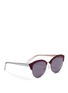 Figure View - Click To Enlarge - DIOR - 'Diorun' acetate brow bar rimless sunglasses
