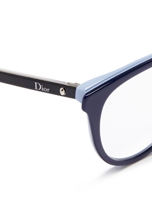 Detail View - Click To Enlarge - DIOR - 'Montaigne' colourblock acetate cat eye optical glasses