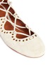 Detail View - Click To Enlarge - ISABEL MARANT - 'Leo' grommet suede lace-up ballet flats