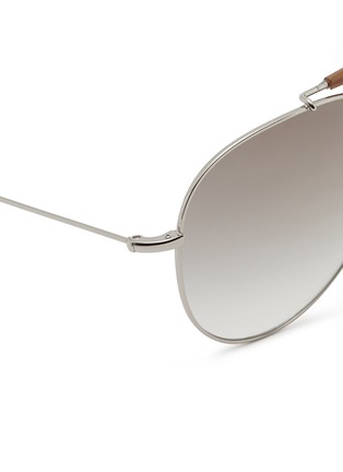 Detail View - Click To Enlarge - VALENTINO GARAVANI - Tortoiseshell bar metal aviator sunglasses