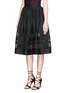 Front View - Click To Enlarge - ALICE & OLIVIA - 'Tamia' floral lace stripe pouf skirt