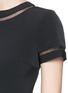 Detail View - Click To Enlarge - ALICE & OLIVIA - 'Frances' sheer stripe stretch dress