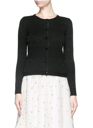 Main View - Click To Enlarge - ALICE & OLIVIA - 'Marybeth' beaded stripe cardigan