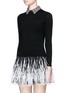 Front View - Click To Enlarge - ALICE & OLIVIA - 'Rosalind' strass bead collar wool sweater
