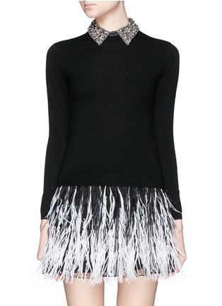 Main View - Click To Enlarge - ALICE & OLIVIA - 'Rosalind' strass bead collar wool sweater