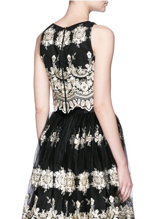 Back View - Click To Enlarge - ALICE & OLIVIA - 'Avani' metallic embroidery cropped top