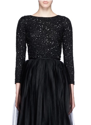 Main View - Click To Enlarge - ALICE & OLIVIA - 'Lacey' embellished cropped top