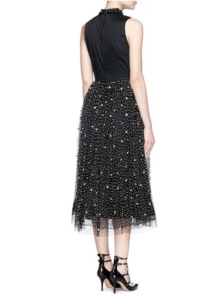 Back View - Click To Enlarge - ALICE & OLIVIA - 'Rosy' embellished collar combo midi dress