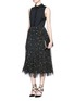Figure View - Click To Enlarge - ALICE & OLIVIA - 'Rosy' embellished collar combo midi dress