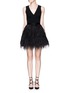 Main View - Click To Enlarge - ALICE & OLIVIA - 'Kiara' lace back ostrich feather dress