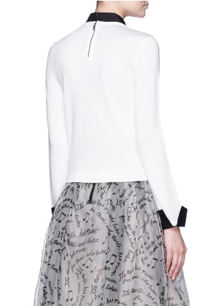 Back View - Click To Enlarge - ALICE & OLIVIA - 'Sim' embellished tie intarsia sweater