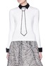 Main View - Click To Enlarge - ALICE & OLIVIA - 'Sim' embellished tie intarsia sweater
