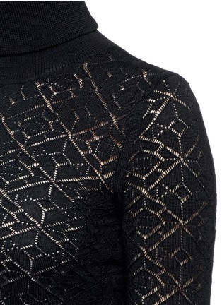 Detail View - Click To Enlarge - ALICE & OLIVIA - 'Fergie' lacework wool knit dress