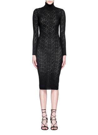 Main View - Click To Enlarge - ALICE & OLIVIA - 'Fergie' lacework wool knit dress