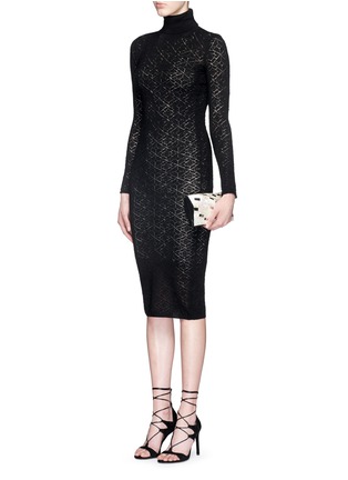 Figure View - Click To Enlarge - ALICE & OLIVIA - 'Fergie' lacework wool knit dress