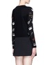 Back View - Click To Enlarge - ALICE & OLIVIA - 'Tae Rock + Roll' rhinestone cotton cardigan