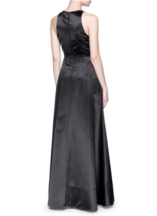 Back View - Click To Enlarge - ALICE & OLIVIA - 'Clarabelle' skirt insert satin gown