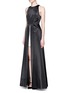 Figure View - Click To Enlarge - ALICE & OLIVIA - 'Clarabelle' skirt insert satin gown