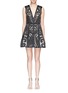 Main View - Click To Enlarge - ALICE & OLIVIA - 'Pacey' strass floral cutout sateen lantern dress