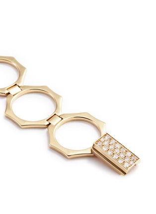 Detail View - Click To Enlarge - LYNN BAN - 'Reverso' diamond 14k yellow gold octagonal covertible bracelet ring