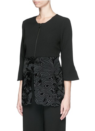 Front View - Click To Enlarge - ELLERY - 'Marianne' Italian guipure lace crepe zip tunic top
