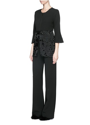 Figure View - Click To Enlarge - ELLERY - 'Marianne' Italian guipure lace crepe zip tunic top
