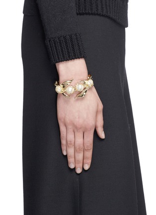 Figure View - Click To Enlarge - LULU FROST - 'Oleander' caged glass pearl cuff