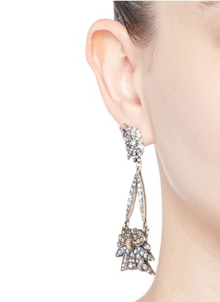Figure View - Click To Enlarge - LULU FROST - 'Larkspur' floral crystal pavé drop earrings