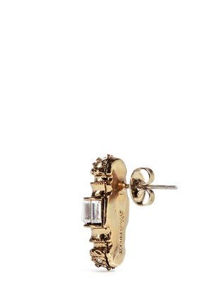 Detail View - Click To Enlarge - LULU FROST - Phantom' crystal pavé baguette charm stud earrings