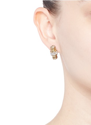 Figure View - Click To Enlarge - LULU FROST - Phantom' crystal pavé baguette charm stud earrings