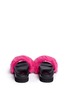 Back View - Click To Enlarge - JOSHUA SANDERS - 'Fuxia' fur band flatform slide sandals