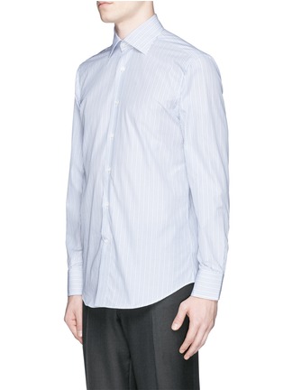 Front View - Click To Enlarge - CANALI - Stripe cotton poplin shirt