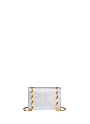 Detail View - Click To Enlarge - SAINT LAURENT - 'Monogram' small metallic leather chain bag