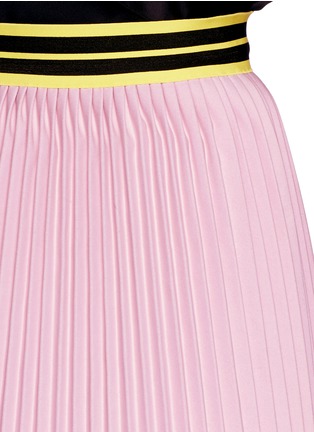 Detail View - Click To Enlarge - FYODOR GOLAN - Stripe waist pleat faux suede skirt