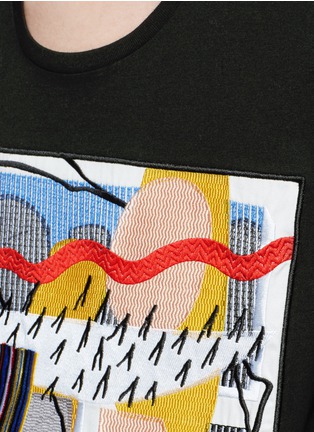 Detail View - Click To Enlarge - COCURATA - '4RL Patch' abstract embroidery jersey T-shirt