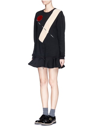 Front View - Click To Enlarge - COCURATA - Dot diamond fleece sweater dress