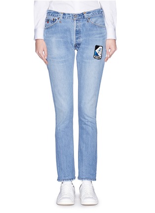 Main View - Click To Enlarge - RE/DONE - Embroidery logo patch skinny jeans