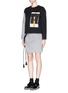Figure View - Click To Enlarge - CYNTHIA & XIAO - Oversize pocket long sleeve contrast top