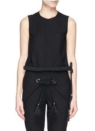 Main View - Click To Enlarge - CYNTHIA & XIAO - Braided paracord trim sleeveless top