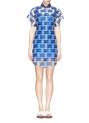 Main View - Click To Enlarge - CHICTOPIA - 'Fresh' embroidery mesh shirt dress