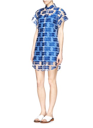 Figure View - Click To Enlarge - CHICTOPIA - 'Fresh' embroidery mesh shirt dress
